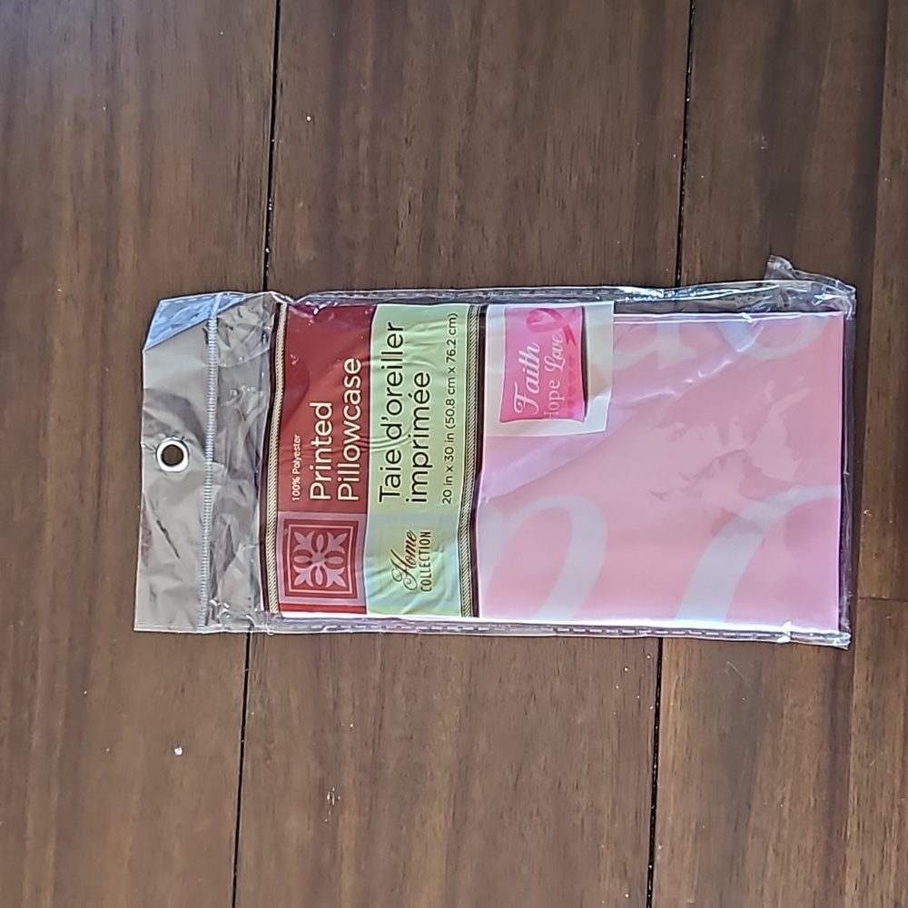 NWT satin feel pillow case for breast cancer awareness